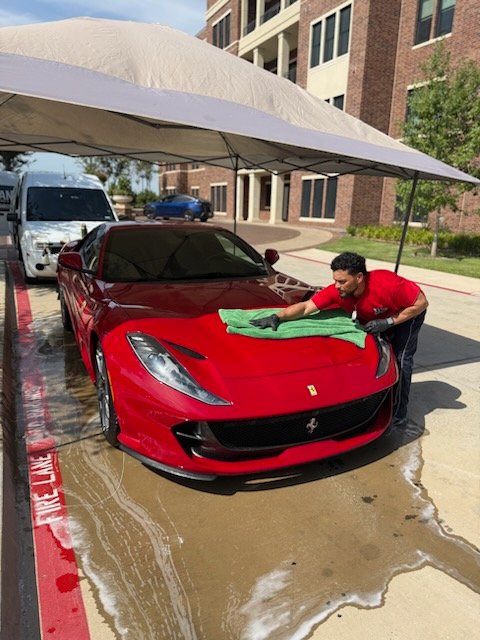 Detailing a Ferrari exterior